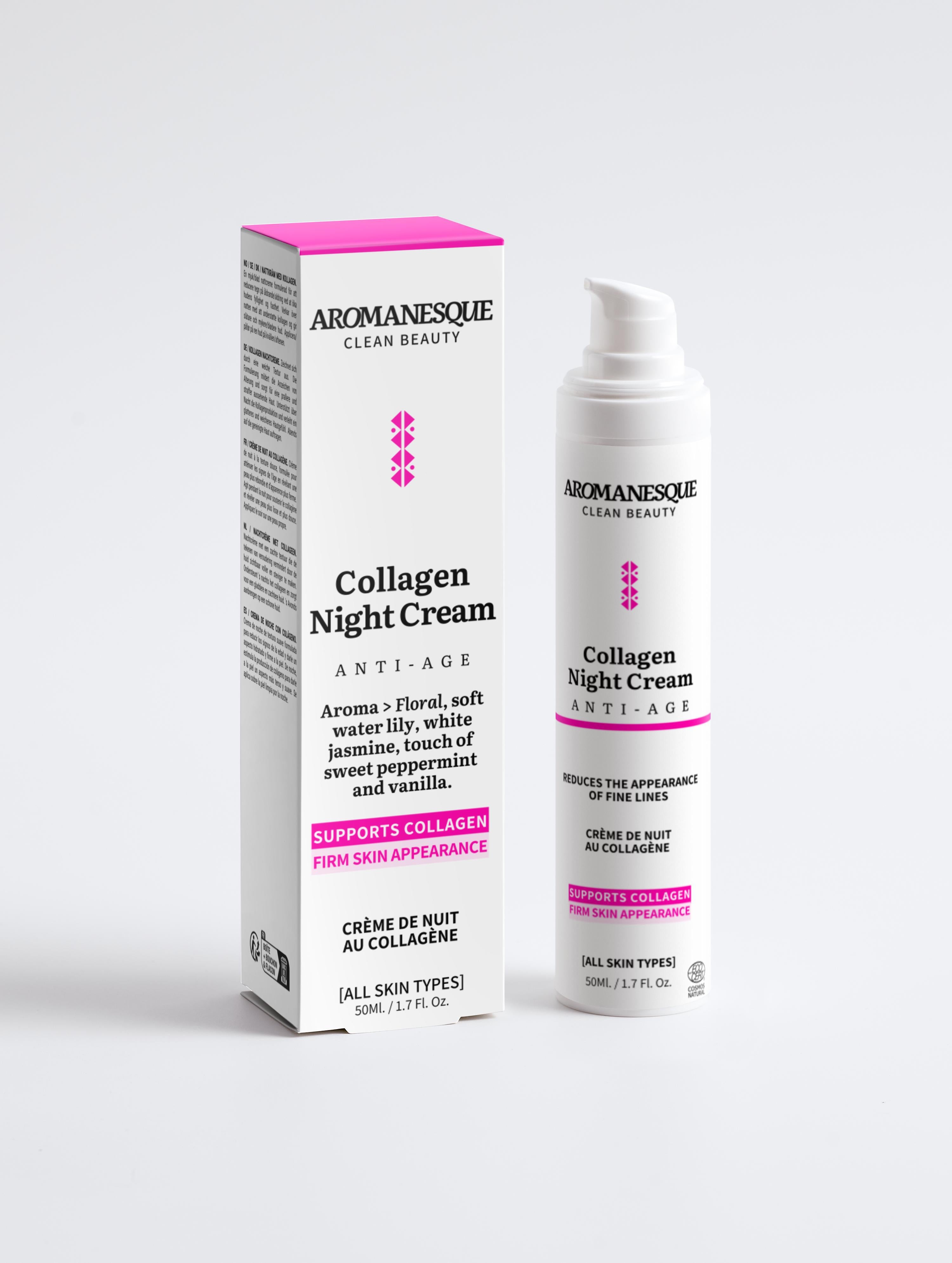 Crème de nuit anti-âge au collagène Aromanesque