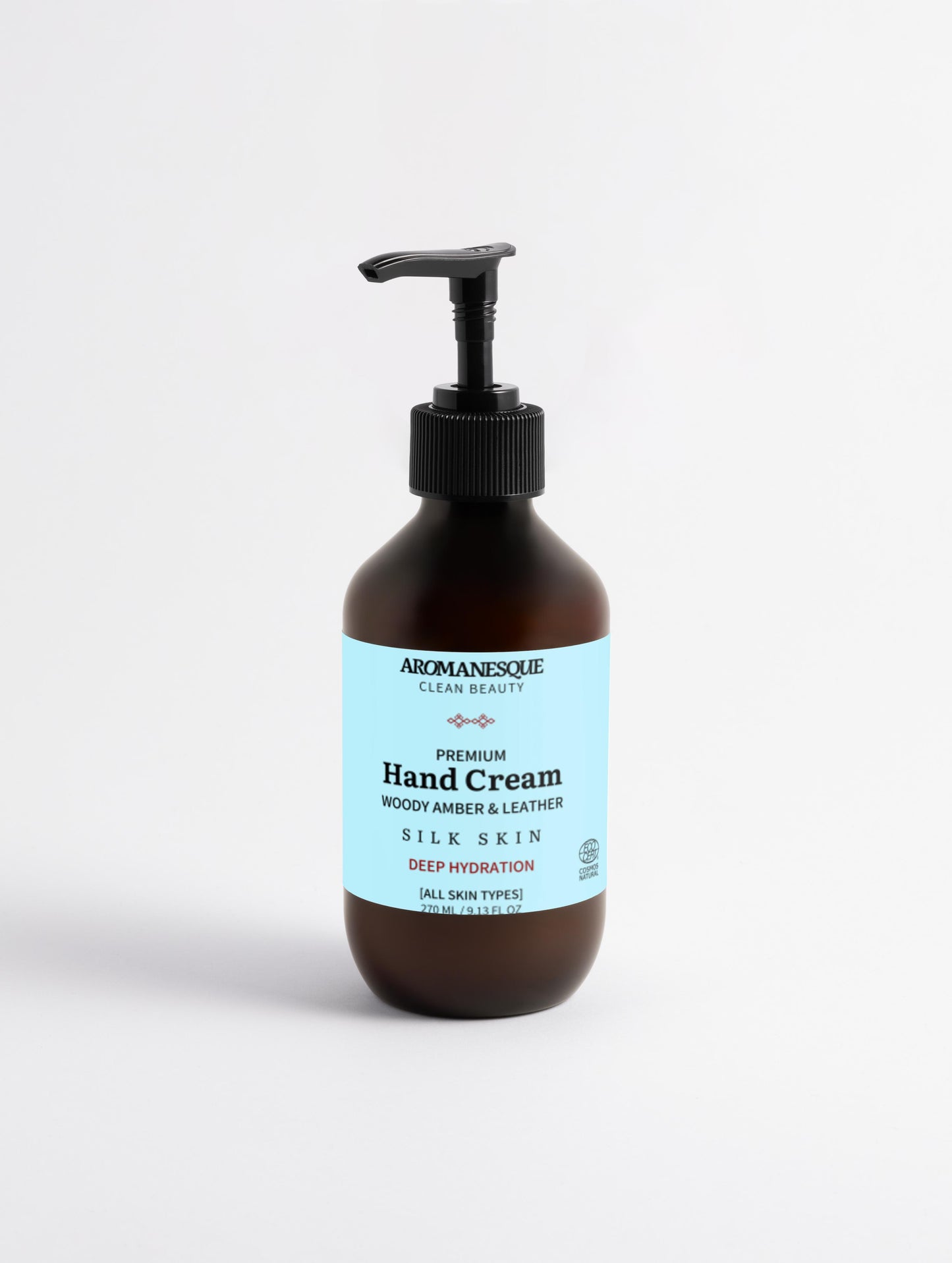 Crème pour les mains Premium, Bois Ambré &amp; Cuir - 270 ml