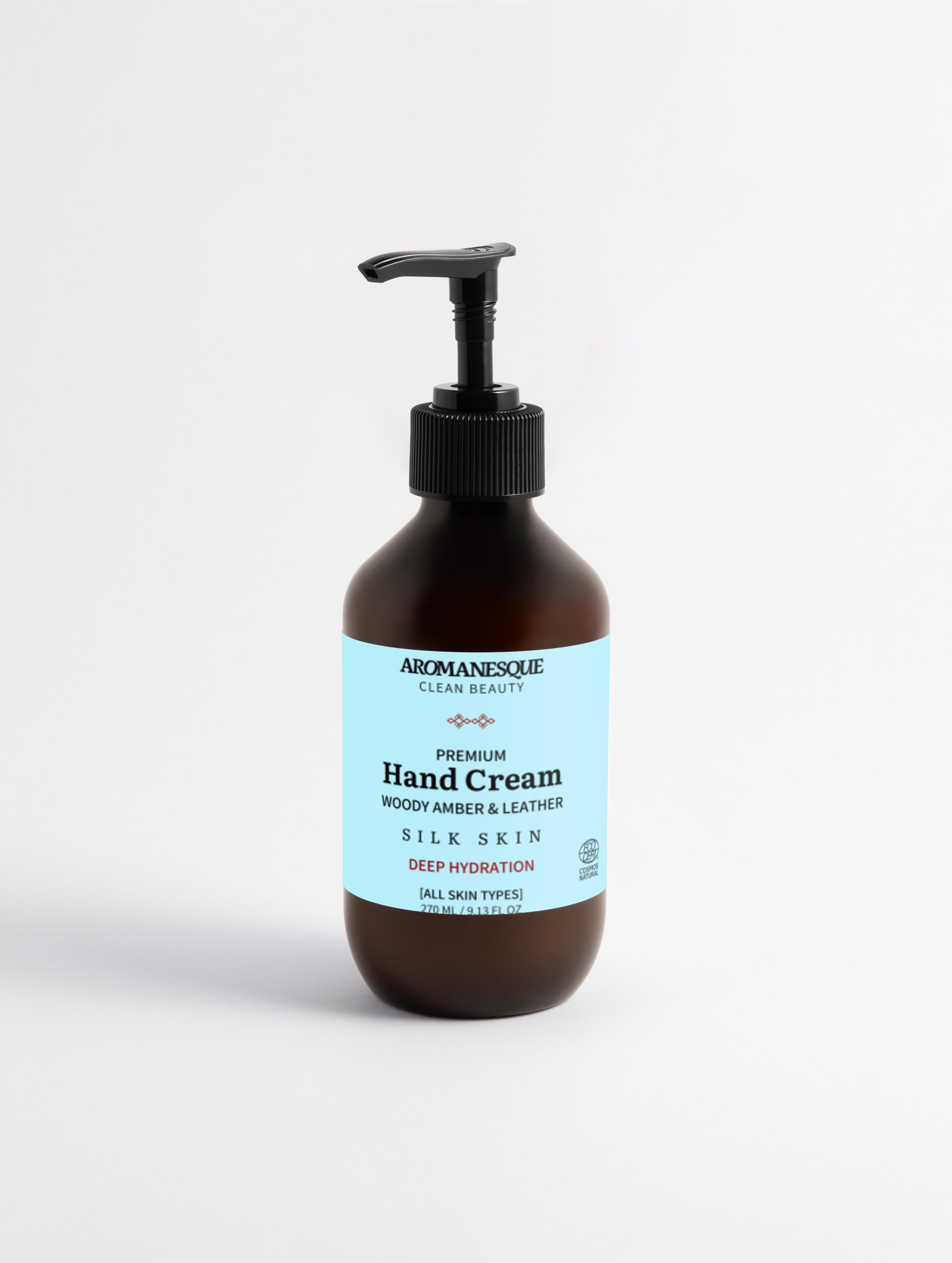 Premium Handcreme, Holziger Bernstein &amp; Leder 
