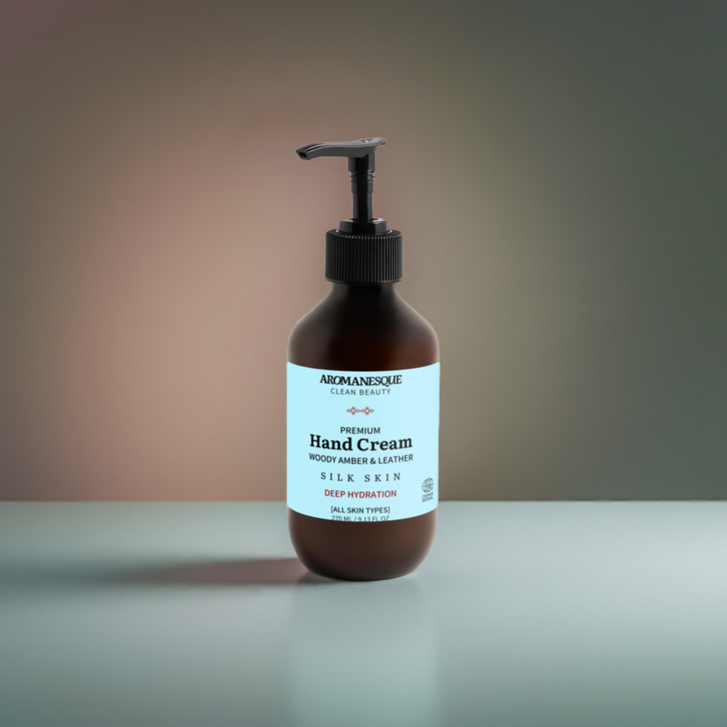 Premium Handcreme, Holziger Bernstein &amp; Leder 