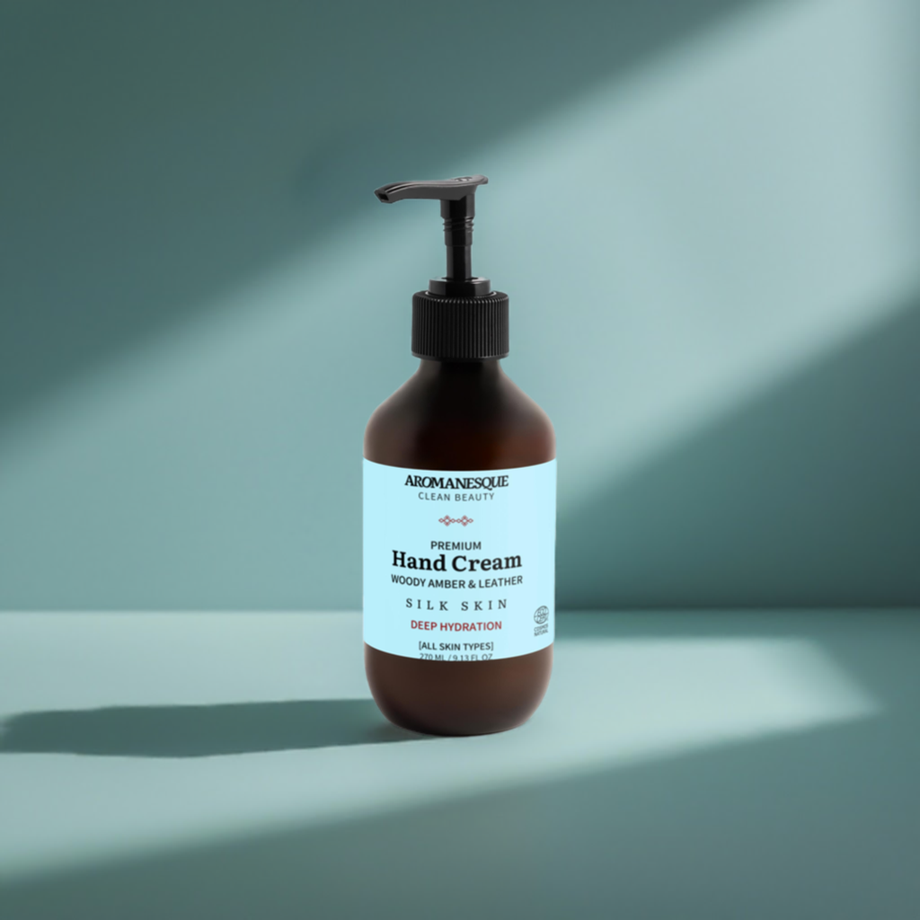 Premium Handcreme, Holziger Bernstein &amp; Leder 
