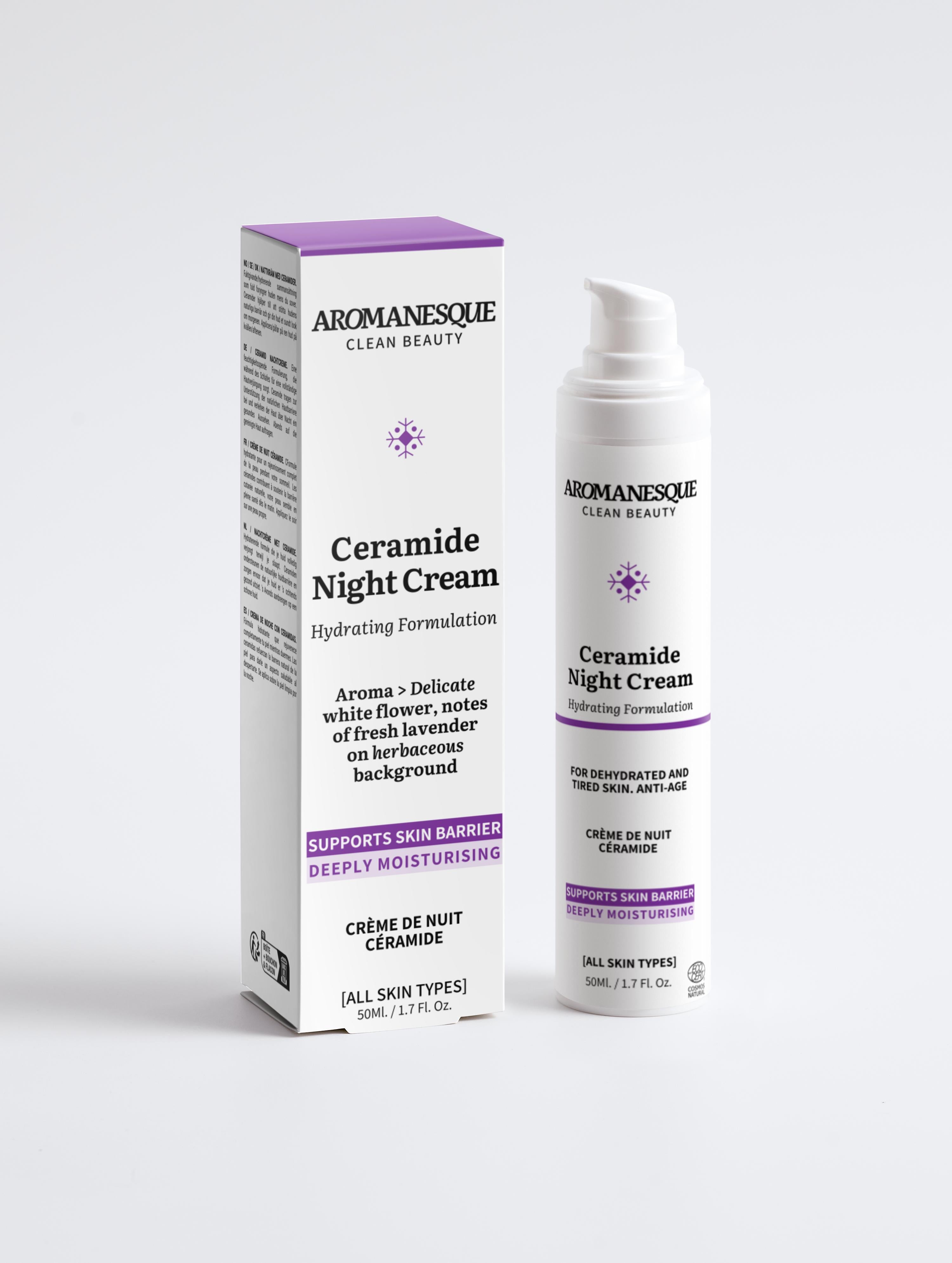 Aromanesque Ceramide Nachtcreme – Feuchtigkeitsspendende Formel 