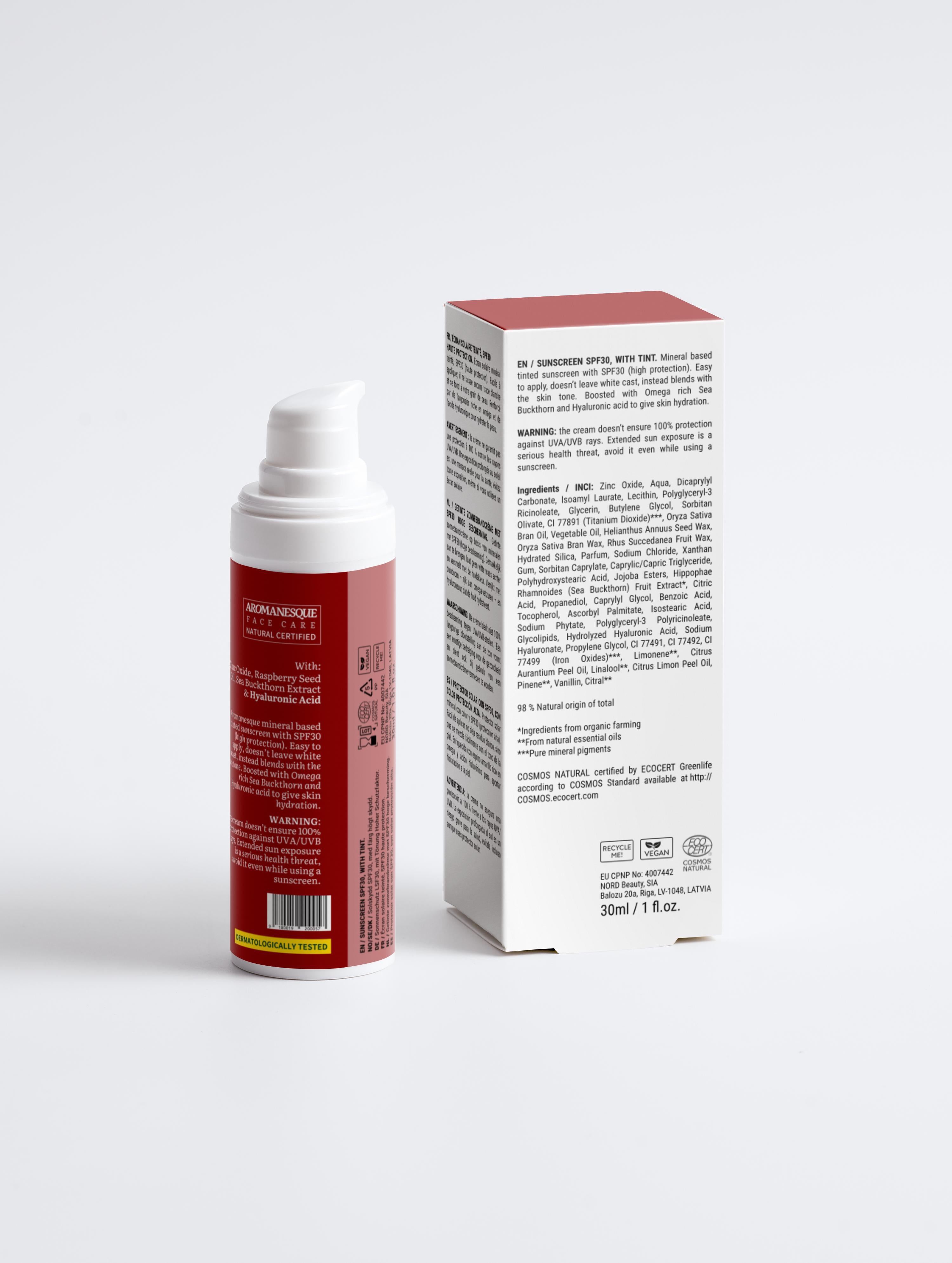 Aromanesque Sonnenschutz SPF30, mit Tönung  